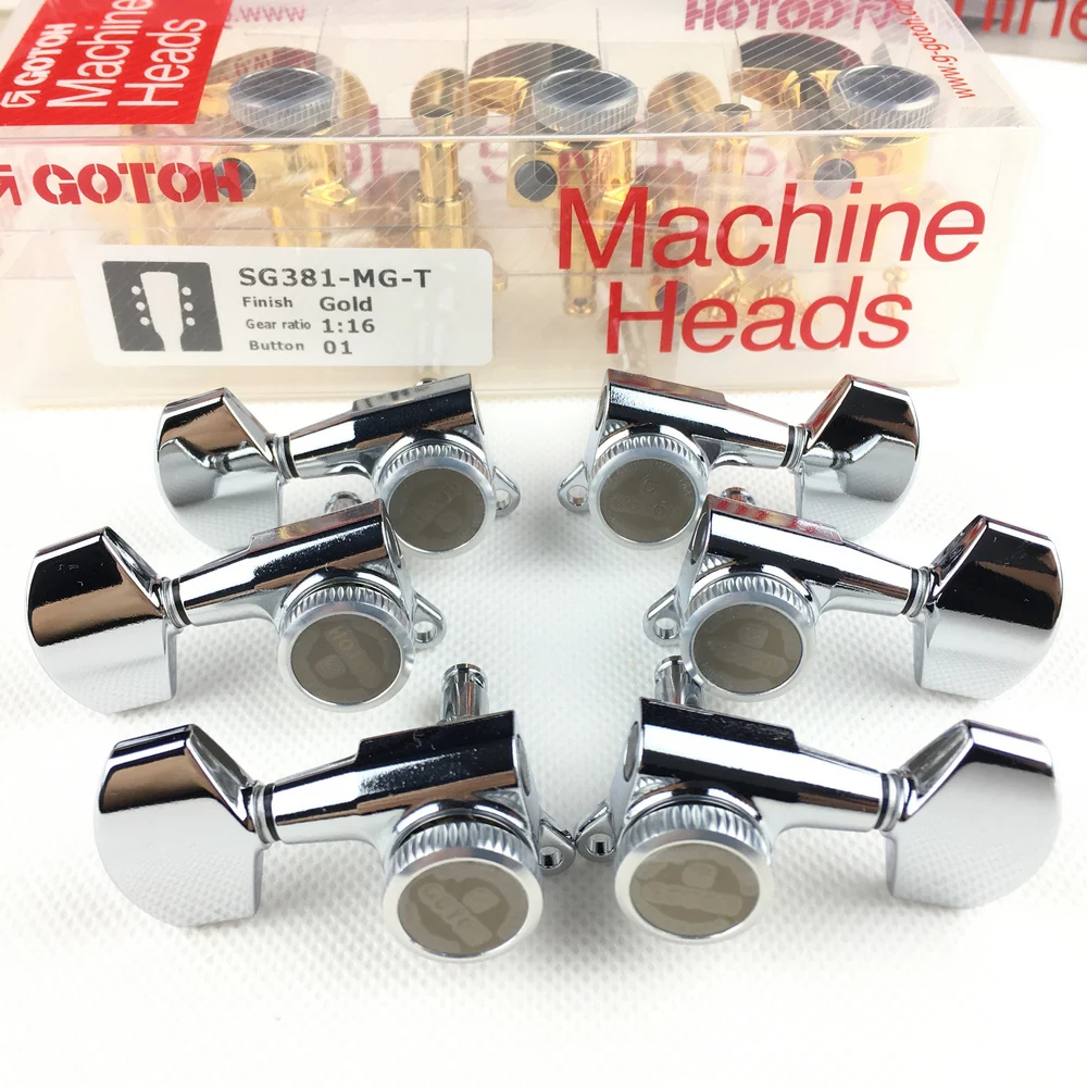 

Original GOTOH SG381-01-MGT Electric Guitar Locking Machine Heads Tuners Chrome Silver Tuning Peg MADE IN JAPAN