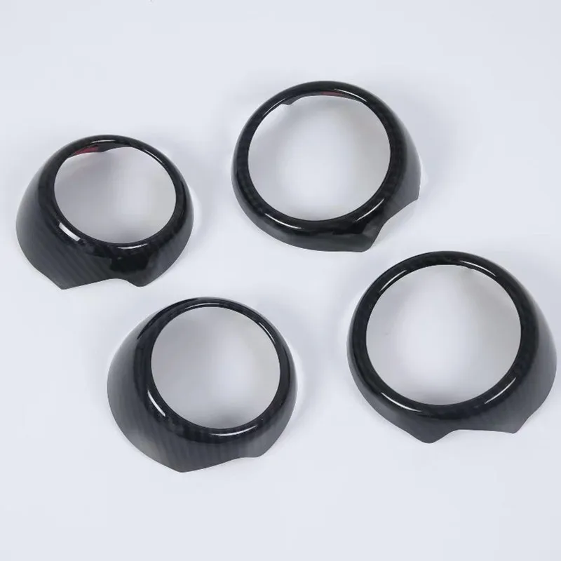 

4PCS Carbon Fiber Interior Door Handle Surrounds Decorative Cover Ring Accessories for Mini Cooper 5-Door F55 Hatchback S One