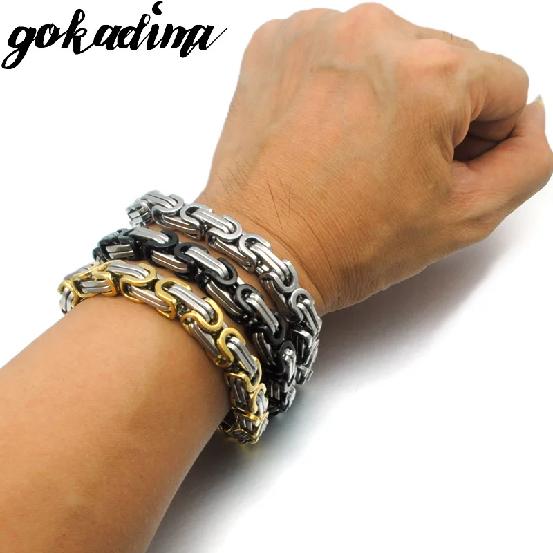 Gokadima men bracelet byzantine stainless steel links & chains Bracelets for man new pop jewelry  WB245