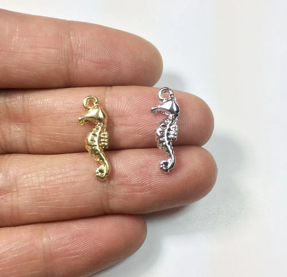 

Eruifa 20 штук 16*6 мм Мини морской конек прелести ожерелье из цинкового сплава, серьги, браслет, ювелирные изделия DIY ручной работы 2 вида цветов