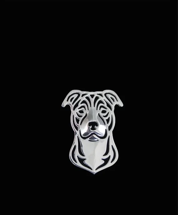 wholesale dog brooch Staffordshire Bull Terrier  Silver plated brooch good quality