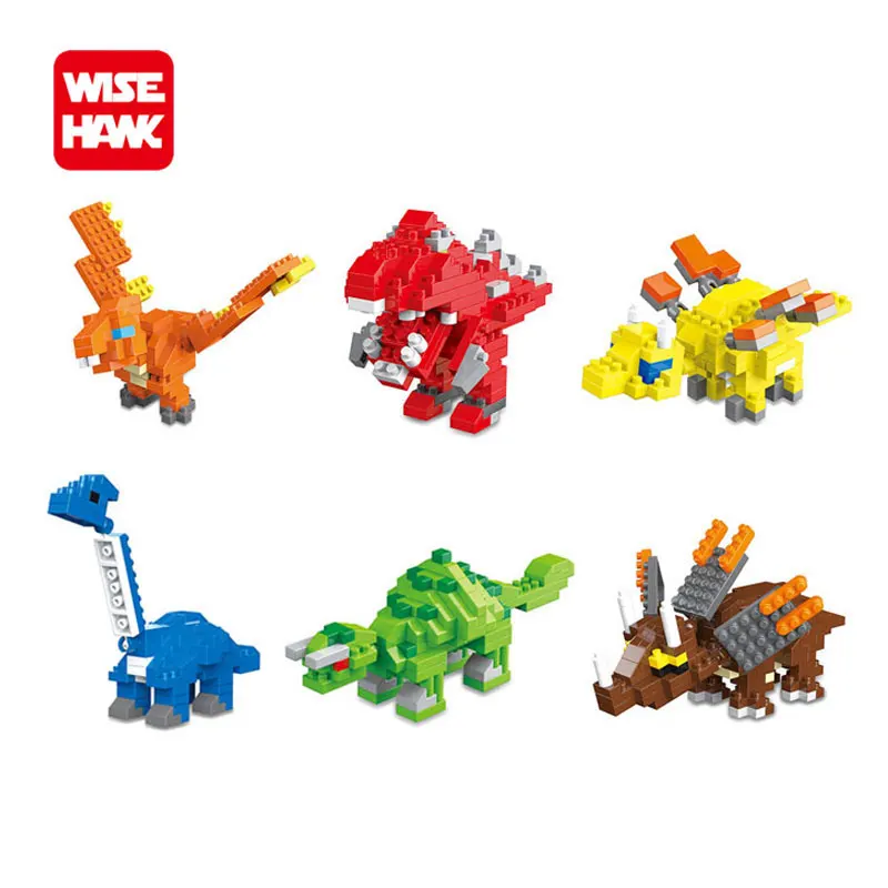 WiseHawk New Arrival Jurassic Dinosaur Self-assembly Mini Building Blocks Action Figures Funny Animal Children Gifts Micro Brick