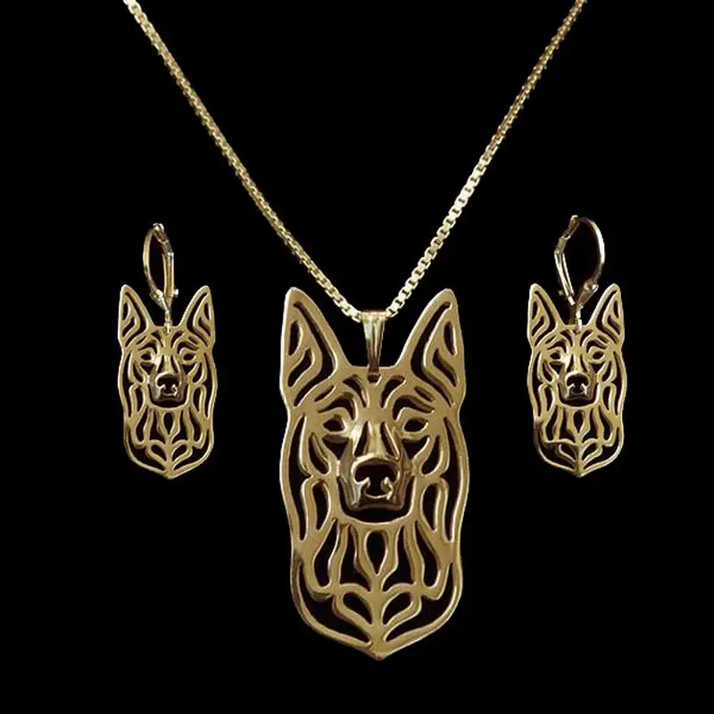 Women Alloy Pet Animal Australian Kelpie Jewelry Set