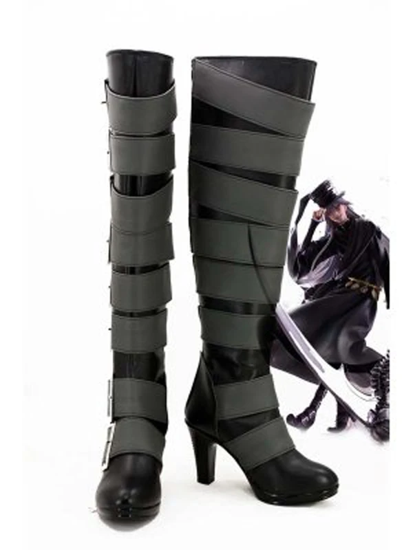 

Black Butler UnderTaker Halloween Cosplay Boots Shoes Anime Halloween Cosplay Boots Custom Made for Adult Men High Heel Shoes