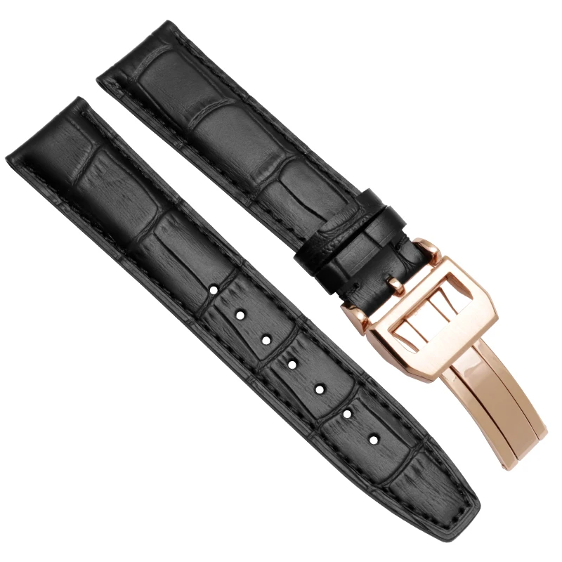 Quality genuine leather watchband 20mm 21mm 22mm black brown bracelet replacement leather strap fit IWC PORTUGIESER