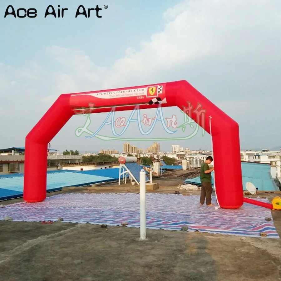 Hot Sale 8m W Red Inflatable Start Finish Line Arch Advertising Entrance Archway Gate for Car Club by Ace Air Art