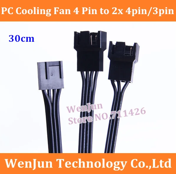 

Free Shipping 30cm PC Cooling Fan 4 Pin to 2x 3pin/4pin PWM Convert Connector Extension Cable 100PCS/LOT