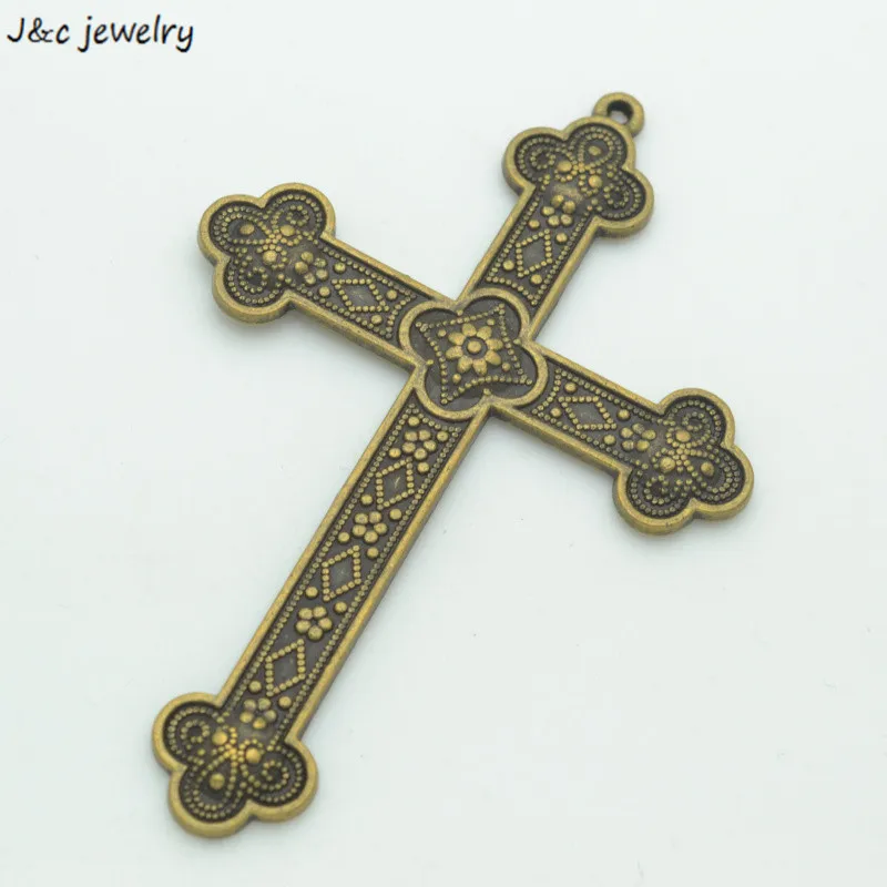 Wholesale 4pcs antique bronze plated Crosses charms DIY Jewelry Making 80*54mm T11