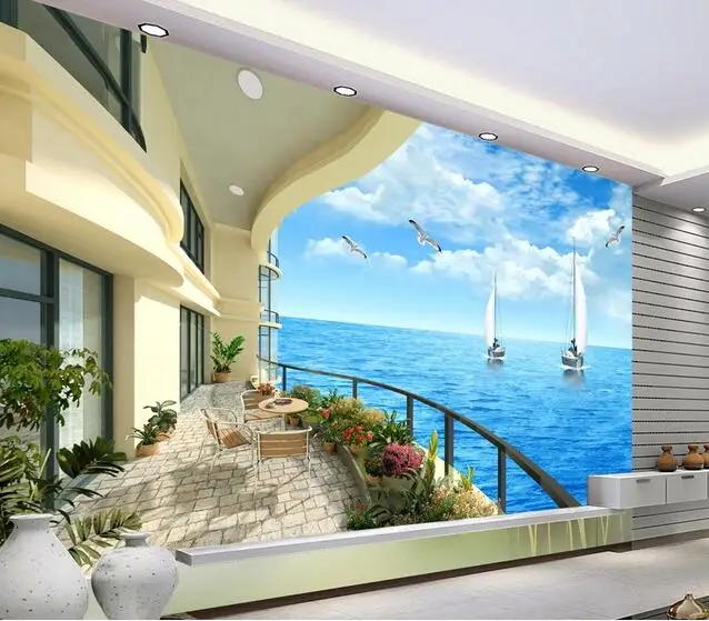 

Minion Wallpaper Sea Landscape Murals 3D Wall Papers Living Room Bedroom Large Photo Mural papel mural para pared