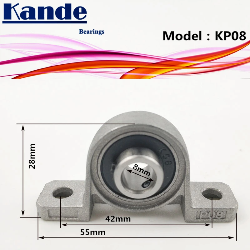 Kande Bearings KP08 1pcs KP08 Zinc Alloy Miniature Vertical Bearings/ Zinc Alloy Mounted / Bore: 8mm