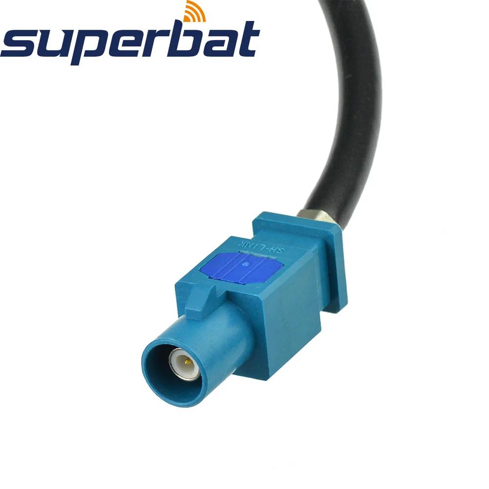 Superbat Car Radio Antenna Adapter RAKU RAST 2 RAST II to Fakra Z Male Adapter RG58 20cm for Audi Seat Skoda VW