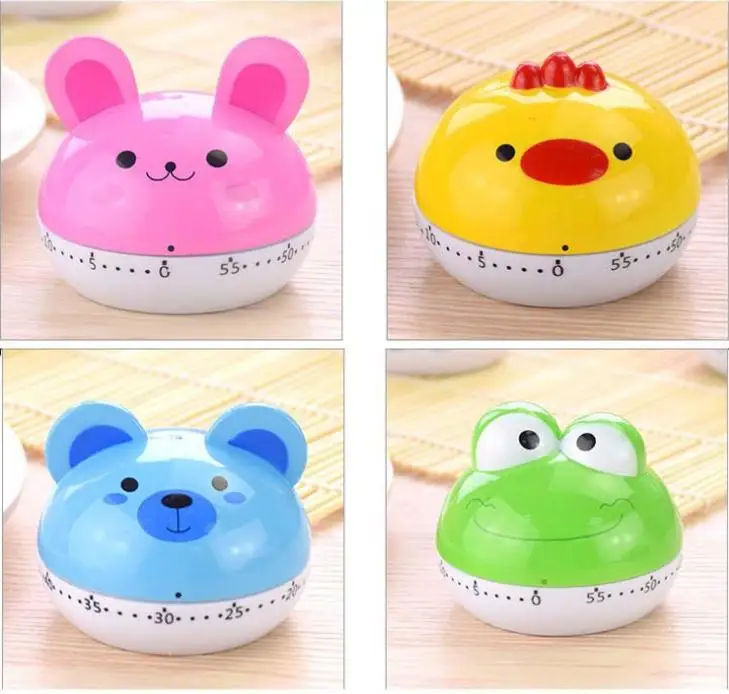 Cute Animal Shape Timers Multi Function Kitchen Mechanical Alarm Clock 60 Minutes Countdown Cooking Tool Easy Carry SN1406