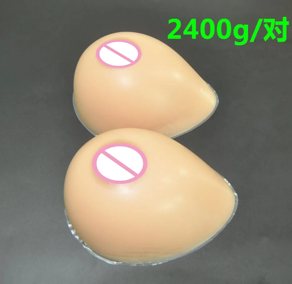 

2400 g/pair 44E/46DD/48D Silicone Breast forms Mastectomy Artificial Silicone Fake Breast For Crossdressers And Transvestites