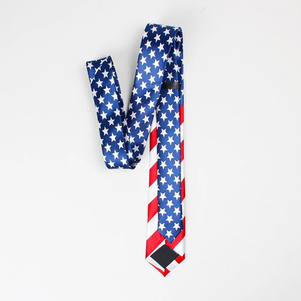 Brand new Artificial Silk Star Striped American Flag Mens Necktie For Man Wedding Performance Tie For Business Party Ties 8cm