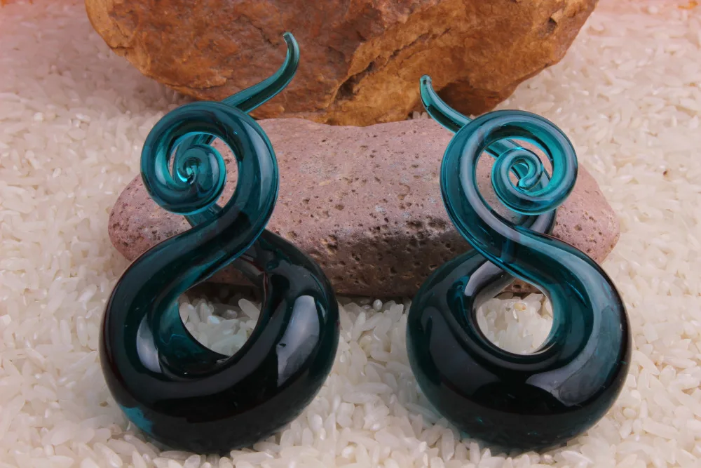 

30 шт./лот, стеклянные ушные спиральные конические заглушки, кольца, ушные серьги, калибры, растягивающие расширители, Индивидуальные Модные Украшения для тела 5-12 мм