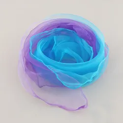 Gradient mały szalik taniec wydajność 50*50 cm szalik kobiety dekoracyjne szalik na głowę pasek druku chustka szyi Wrap