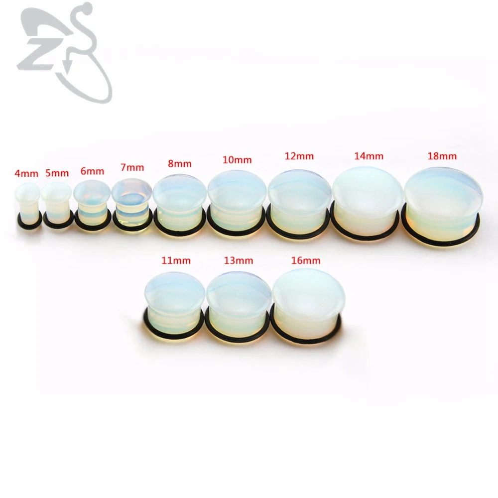 Natural Opalite Stone Ear Plugs Tunnels Hot Fashion Ear Gauges Piercing Ear Tunnel Expander Women Men Ear Stretcher Body Jewelry