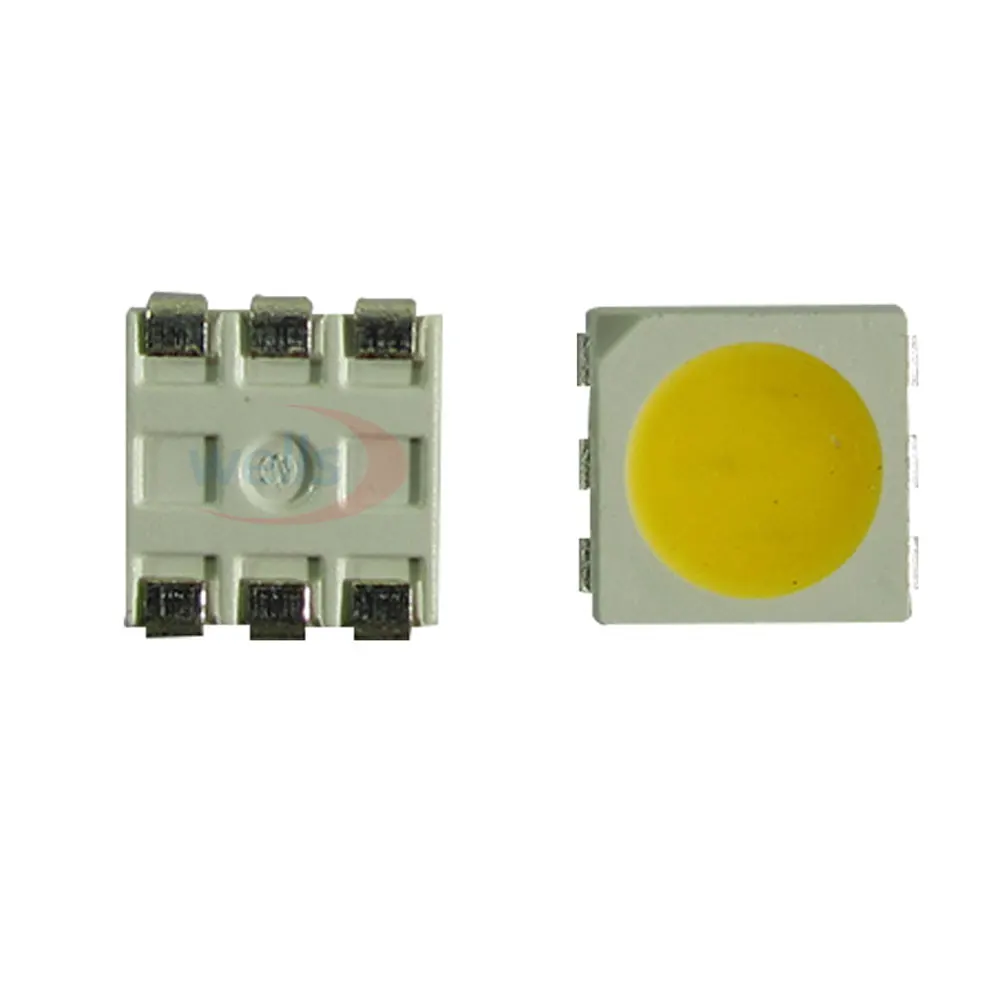 1000 PCS SMD/SMT 5050 LED RGB Red Blue Green Yellow White Warm white  Low-Mid Power PLCC-6 CHIP-3 12-15 LM 60MA 0.2W LED Chip