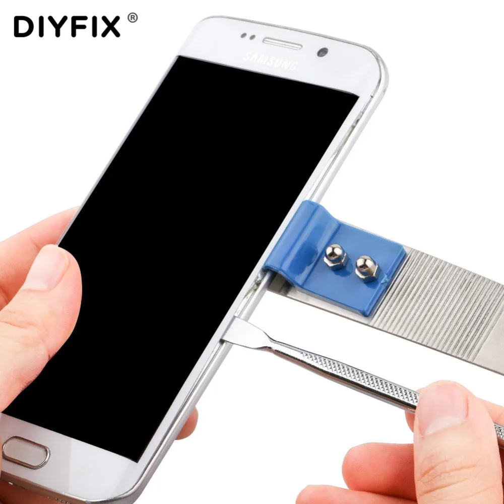 Инструменты для разборки и ремонта DIYFIX с двумя концами, открытая рама, из нержавеющей стали, противоскользящий кронштейн для iPhone, iPad, Samsung, инструмент для ремонта