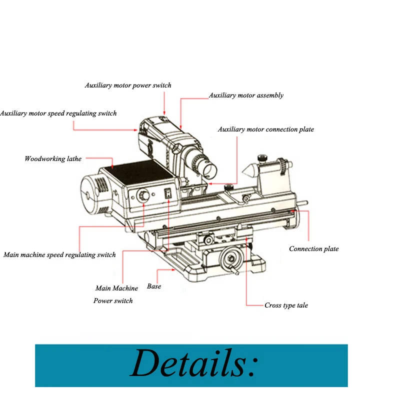 Miniature Beads Machine Home High Precision Small Lathe Processing Wood Bead Machine Automatic Small Bench Drill DT-1009