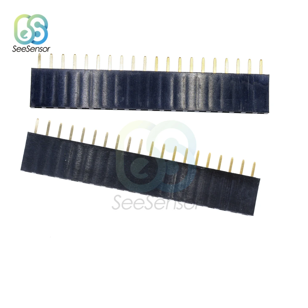 10Pcs 1X20 PIN Single Row Straight Female Pin Header 2.54mm Pitch Strip Connector Socket 20p 20PIN 20 PIN For PCB