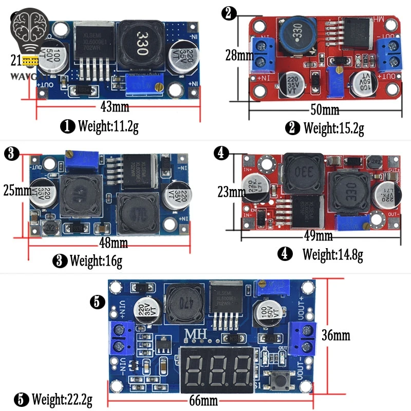 XL6009 4A Boost Converter Step Up Adjustable 15W 5-32V to 5-50V DC-DC Power Supply Module High Performance Low Ripple