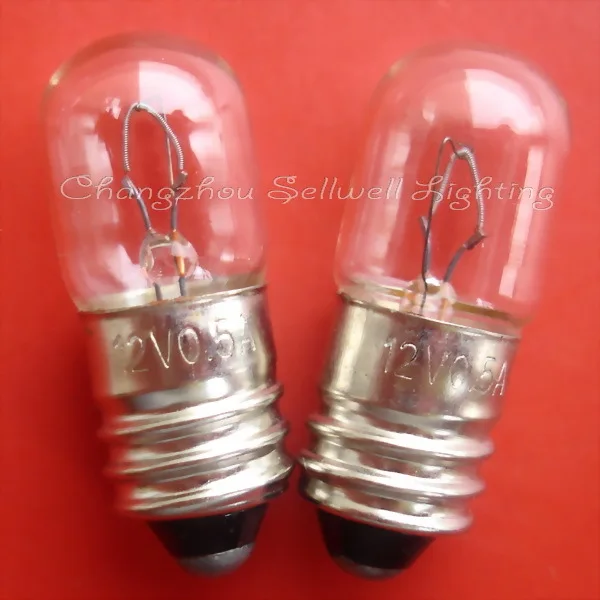 Miniature light 12v 0.5a e10 t10x27 A307 GREAT 10pcs 2025-02