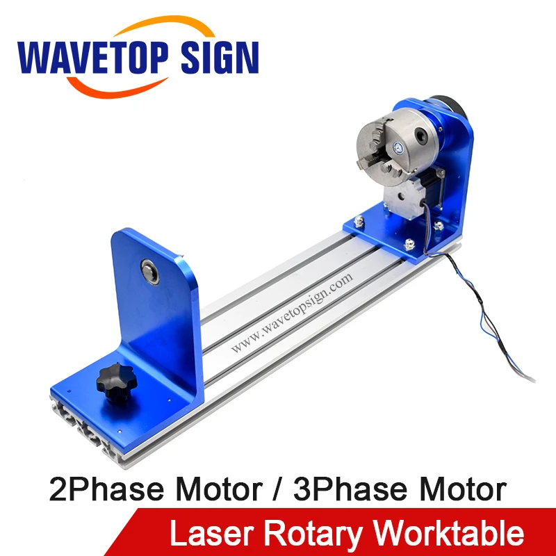 WaveTopSign Laser Engraving and Cutting Machine Rotary Worktable with 2 Phase Step Motor 3Phase Step Motor Good Quality