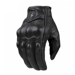 Guantes de motocicleta unisex de cuero y carbón para invierno, guantes de moto para hombre y mujer, para motocross, ATV