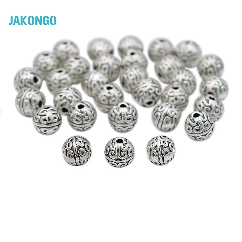 20Pcs Spacer Beads Antique Silver Plated Loose Beads for Jewelry Making Bracelet Accessories Handmade Craft 7mm - Image 2