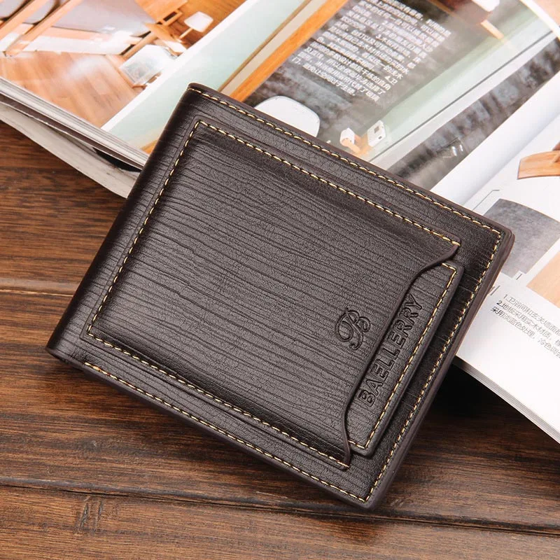 

Short Leather Brand Wallet Men Credit Card Holders Purse Vintage Male Clutch Trifold Man Money Bag Clip Cuzdan W030