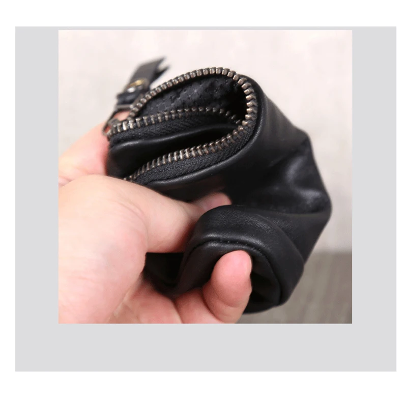 Zipper Coin Purses Women Genuine Leather High Quality Men Casual Clutch Bag Ladies Fashion Credit Card Wallet Coin Pouch