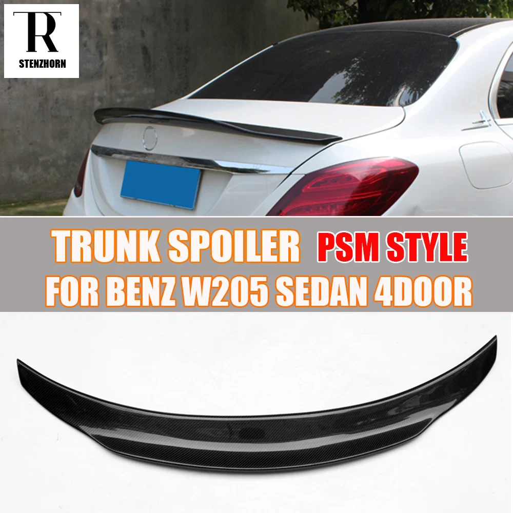 

W205 PSM Style Carbon Fiber Rear Trunk Wing Spoile for Benz W205 C180 C200 C250 C300 C350 & C63 AMG Sedan 4 Door 2015 - 2022