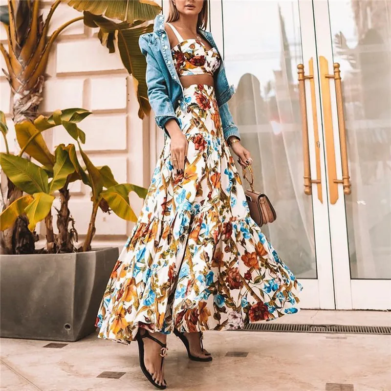 Oversized code 3XL 2025 Summer Women Bohemian Beach Print Dress Suit Sexy Night Party Elegant Maxi White Dress