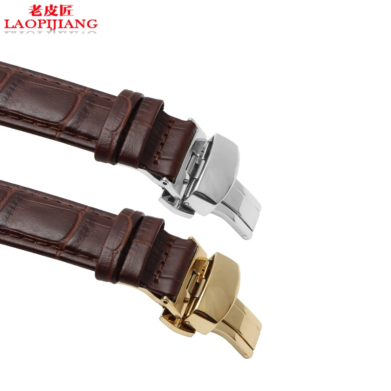 Notched genuine leather watchband for GC watch band 22*13mm 20*11mm quality genuine leather strap with Screws wristwatches band