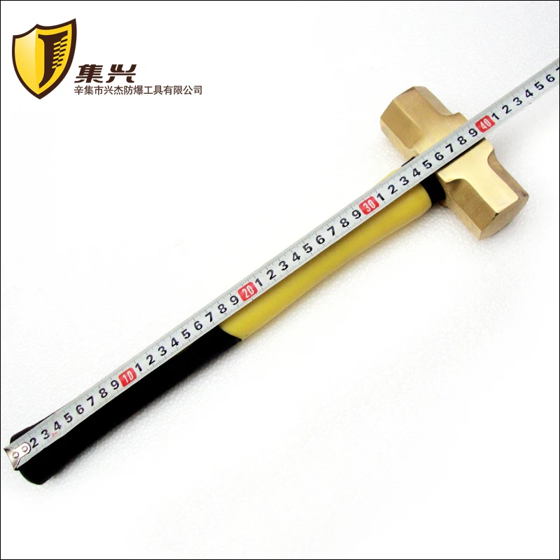 Jixing ماركة 2.25 كجم/5p مطرقة نحاسية مثمنة 5 رطل مطرقة نحاسية مجرفة رأس مطرقة نحاسية مقاومة للانفجار مقبض بلاستيكي