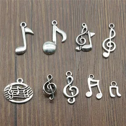 20pcs Charms Musical Note Antique Silver Color Musical Note Charms Jewelry Findings DIY Musical Note Charms Wholesale