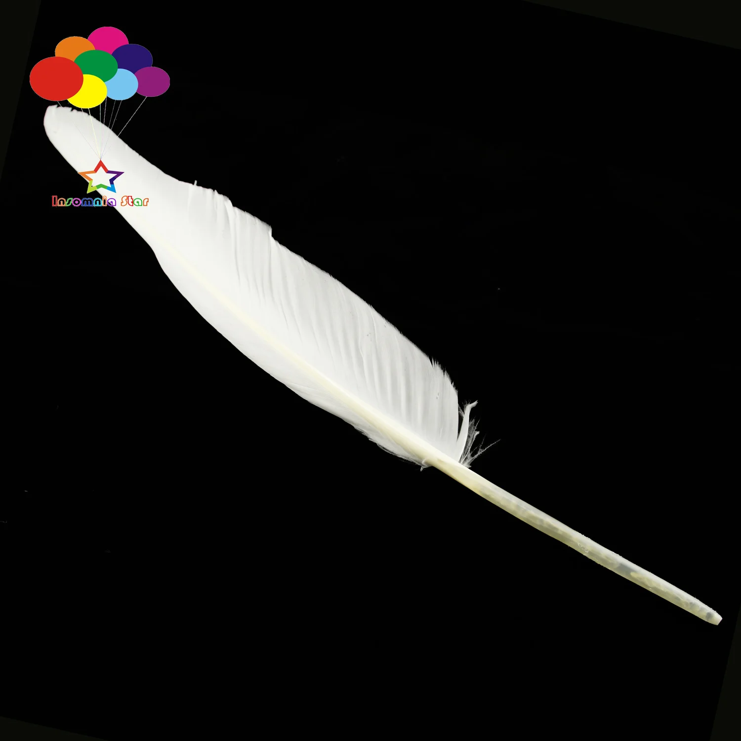 Pure White Color Turkey Plumes, Large Quill Feathers for Fashion Decorations, 14-16Inch, 10-100 Pcs Lot