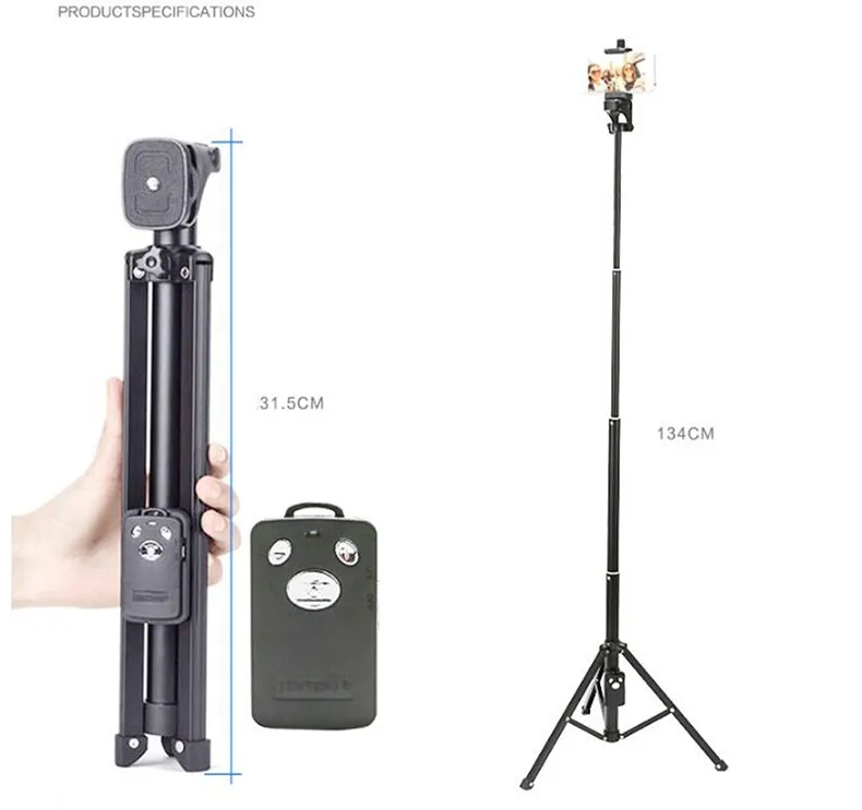Gậy Chụp Hình Tự Sướng Yunteng Bluetooth Từ Xa Chụp Di Động Tay Cầm Gậy Chụp Hình Selfie Stick Mini Để Bàn Chân Máy
