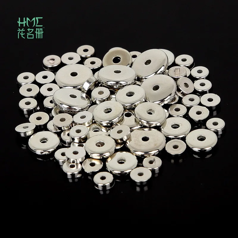 High Quality 100-500pcs Rhodium/KC Gold CCB Plastic Beads Loose Spacer Beads for DIY Jewelry Findings 5/8/10mm Pick Size