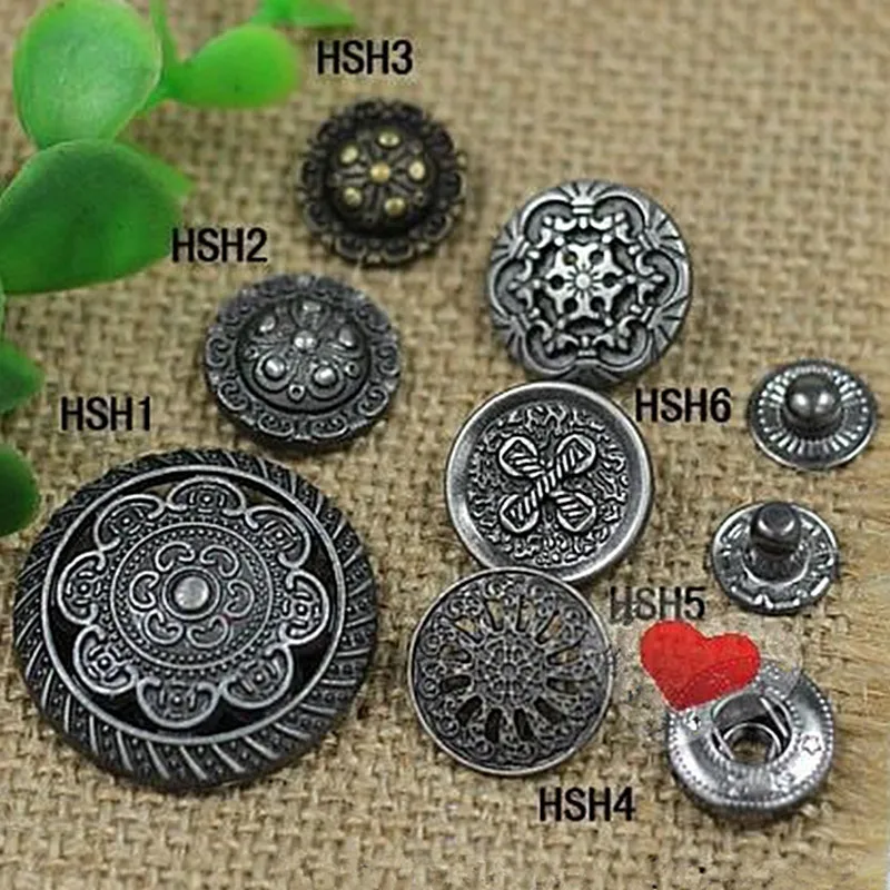 10/20sets High Quality Metal Press Studs Snap Fasteners Buttons for Sewing Leather Craft Clothes Bags Shoes Bracelet Belt Deco