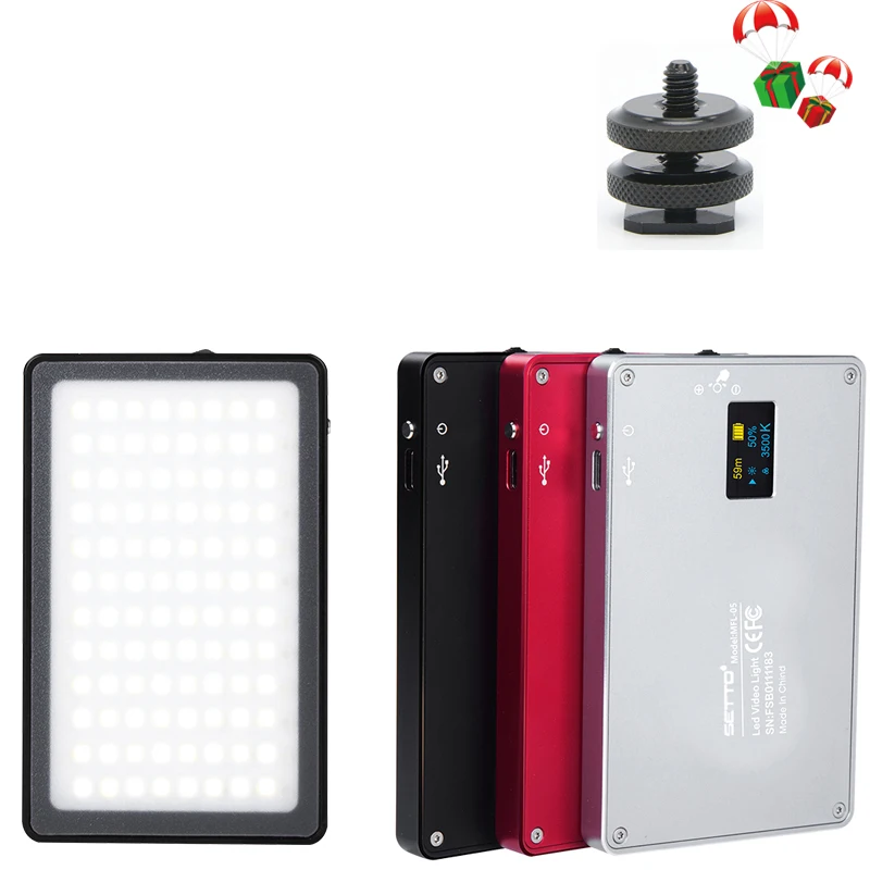 Mini luz LED para vídeo profesional, 3500K-5700K, Control de salida continua, Panel LED recargable en cámara para Nikon, Canon, DSLR