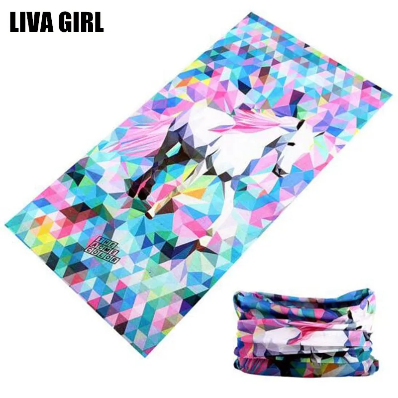 Liva Girl Fashion Printed Headband Bandana Scarf Multifunctional Seamless Face Mask Tube Ring Scarf Men Women Accessories