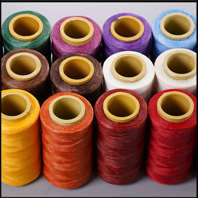 Multicolor Durable 240 Meters 1mm 150D Flat Leather Waxed Thread Cord for DIY Handicraft Tool Hand Stitching Thread High Quality