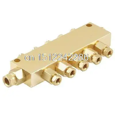 

Brass 5 Ways Adjustable Oil Distributor Valve Manifold Block 6mm inlet 4mm out