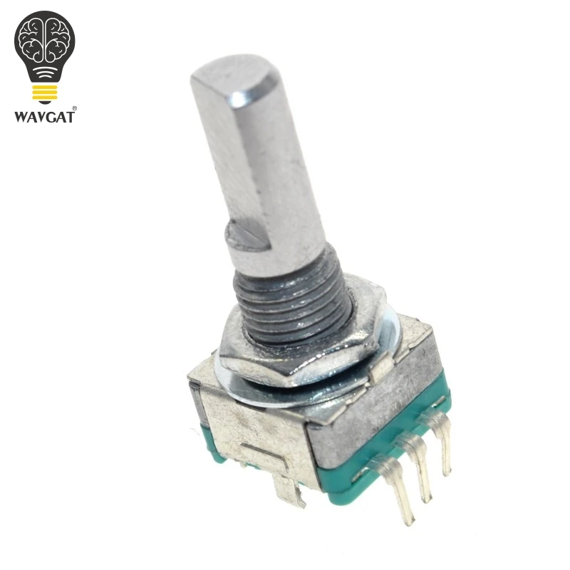 10Pcs Rotary Encoder, Code Schakelaar EC11 Audio Digitale Potentiometer, Met Schakelaar, 5Pin, handvat Lengte 20Mm Wavgat