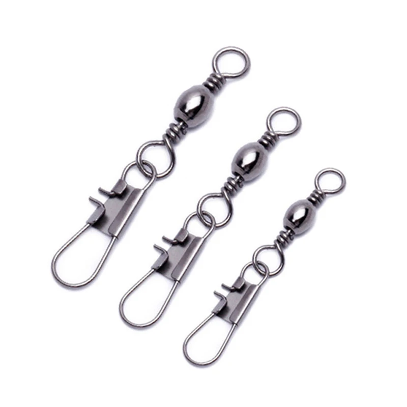 50Pcs 14 #3/0 # Swivels Interlock Snap Fishing Lure Tackles เกียร์อุปกรณ์เสริม Swivels แบริ่งแบริ่ง Rolling เครื่องมือที่เป็นของแข็ง