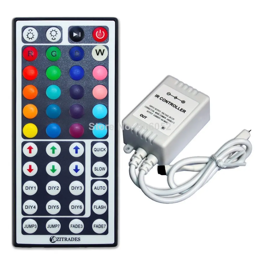 

4sets RGB LED controller, 12V 24keys 44Key IR Remote Controller Control SMD 3528/5050 RGB LED Strip