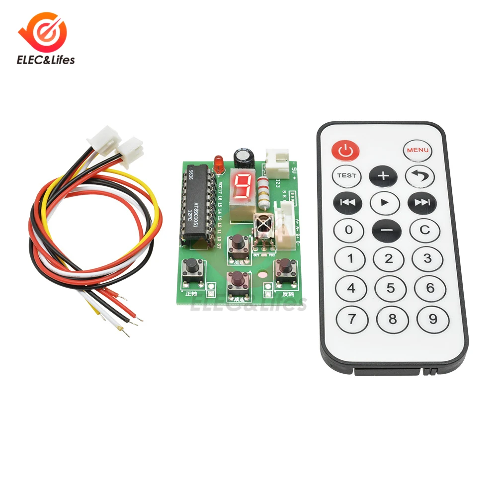 DC 5V Digital Stepper Motor Controller Driver Module 2-phase 4-wire Motor Driver Board Speed Regulator with Remote Control 4-6V