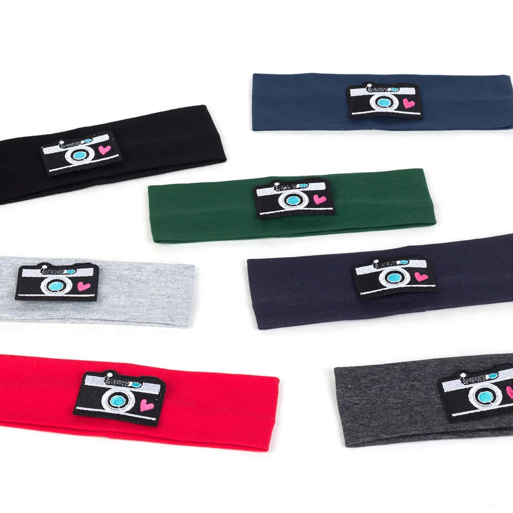 Geebro Baby Boys Girls camera Headbands Child Kids Soft Solid Cotton Elastic Headwear Fashion Hair Band Hair Accessories